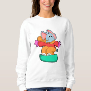 Elephant vid Snowboarding med Snowboard T Shirt