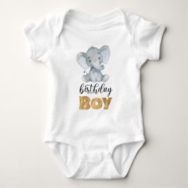 Elephant Vild 1:a födelsedag Baby Bodykostym T Shirt