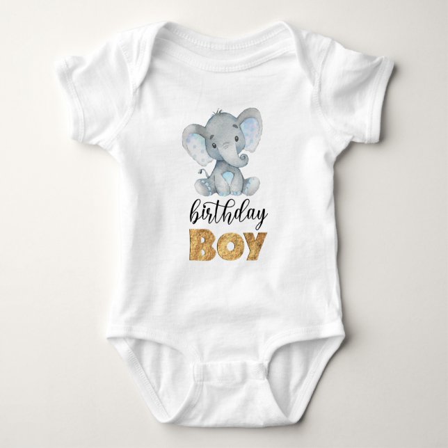 Elephant Vild 1:a födelsedag Baby Bodykostym T Shirt (Framsida)