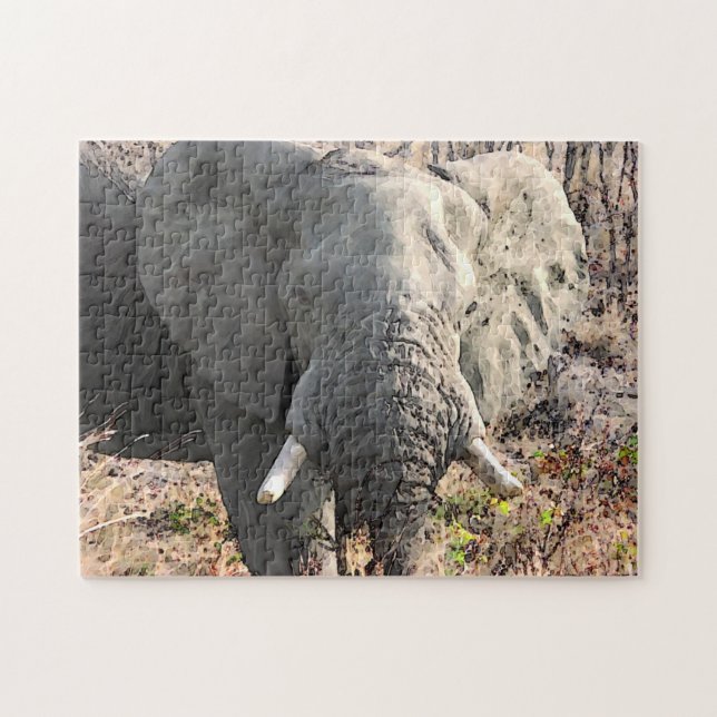 Elephant Vilda djur Art Pussel (Horisontell)