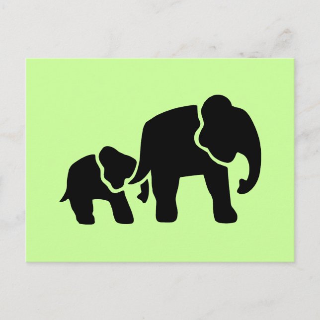 Elephant Vintage Wood Engrave Vykort (Framsida)