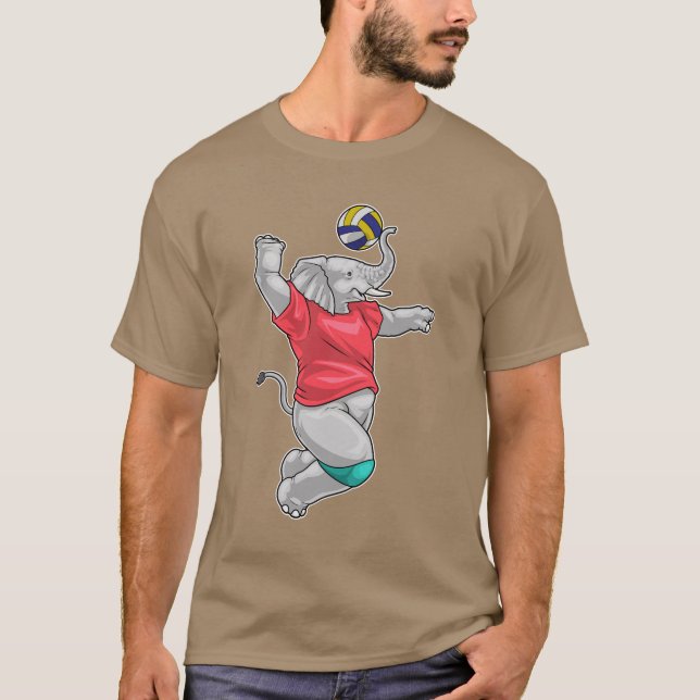 Elephant Volleyball-spelare Volleyball T Shirt (Framsida)