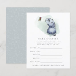 Elephant w butterfly Baby dusch-spel Inbjudningar