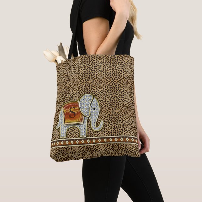 Elephant Walk Monogram Cheetah ID390 Tygkasse (Närbild)
