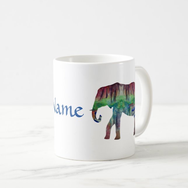 Elephant Watercolor liggande Kaffemugg (Framsida höger)