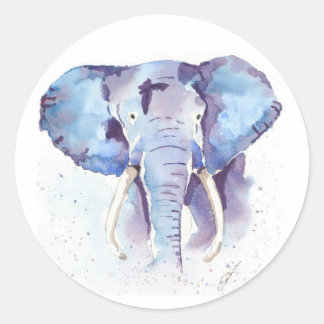 Elephant Watercolor Sticker Runt Klistermärke