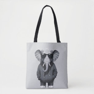 Elephant Wearing Hoodie Funny Coola Animal Vector Tygkasse