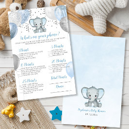 Elephant What's on your Mobilare Baby Shower Game