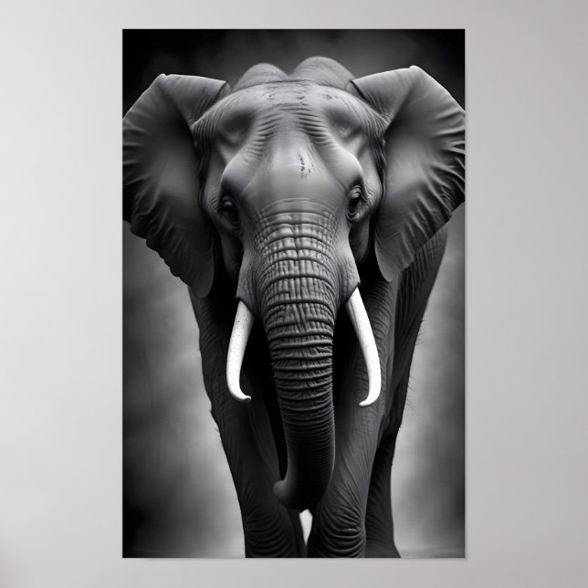 Elephant Wildlife Majestic Nature Life Tapet Poster (Framsidan)
