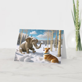 ELEPHANT WINTER - CORGI SNOWBALL-KAMP HELGKORT
