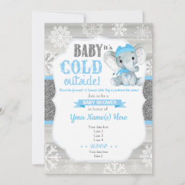 Elephant Winter-inbjudan till Boy Baby Shower Inbjudningar