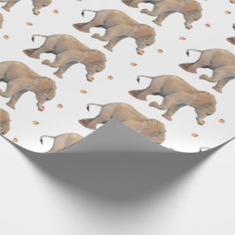 Elephant with cupcakes XL gift wrap Presentpapper