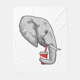 Elephant with Drink Fleecefilt