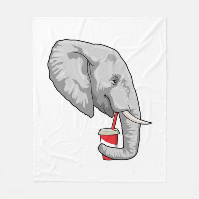 Elephant with Drink Fleecefilt (Framsidan)