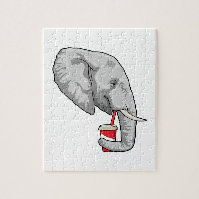 Elephant with Drink Pussel (Vertikal)