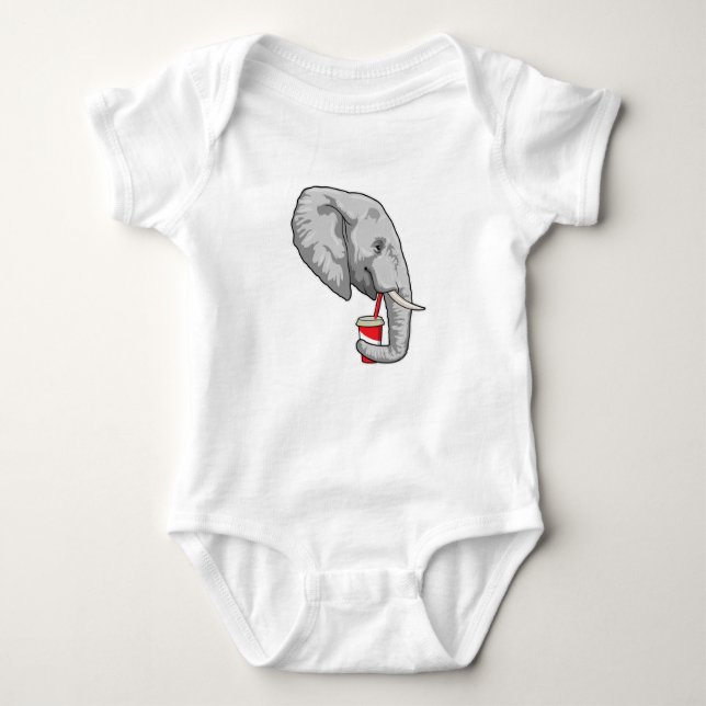 Elephant with Drink T Shirt (Framsida)