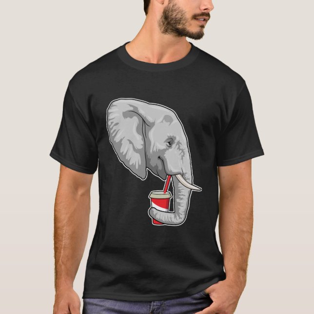 Elephant with Drink T Shirt (Framsida)