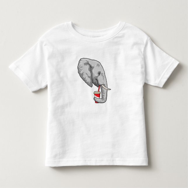 Elephant with Drink T Shirt (Framsida)
