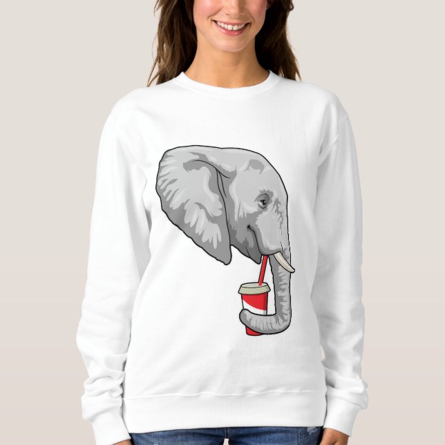 Elephant with Drink T Shirt (Framsida)