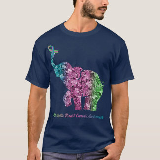 Elephant With Flower Metastatic Breast Cancer Awar T Shirt