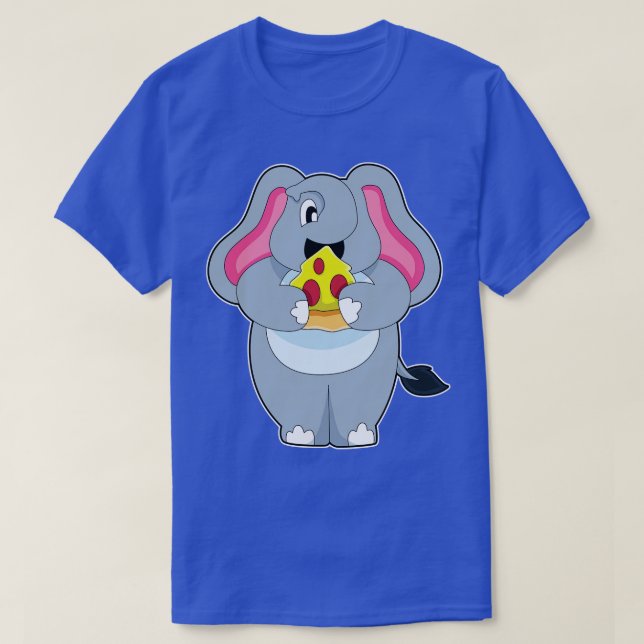 Elephant with Pizza T Shirt (Design framsida)