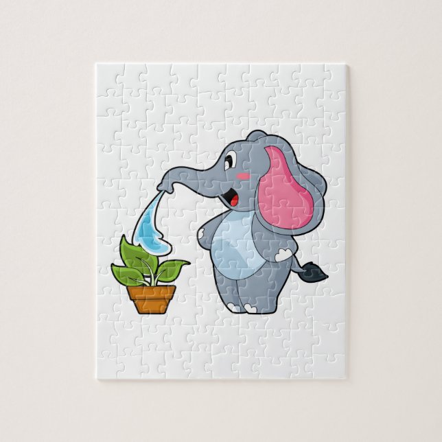 Elephant with Plant Pussel (Vertikal)