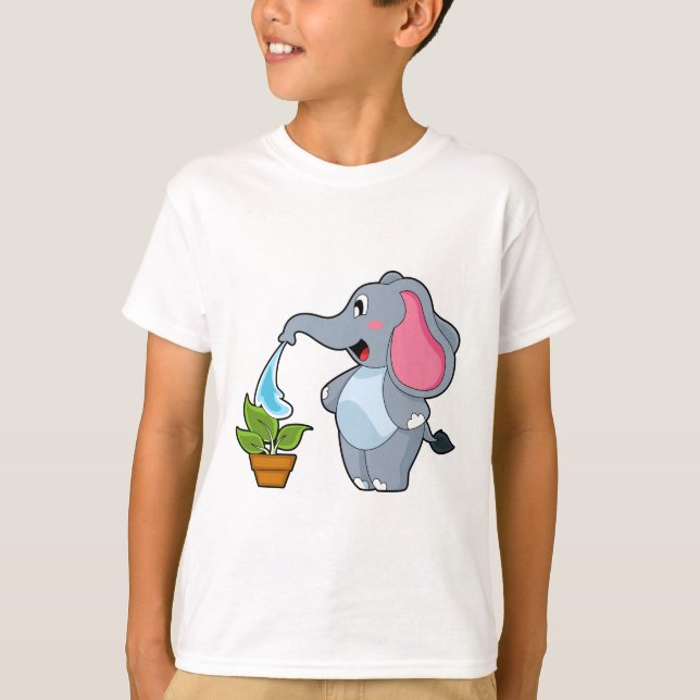 Elephant with Plant T Shirt (Framsida)
