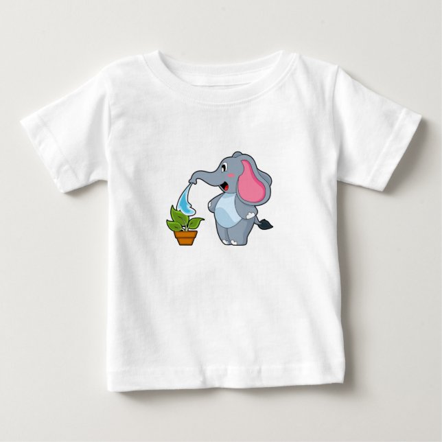 Elephant with Plant T Shirt (Framsida)