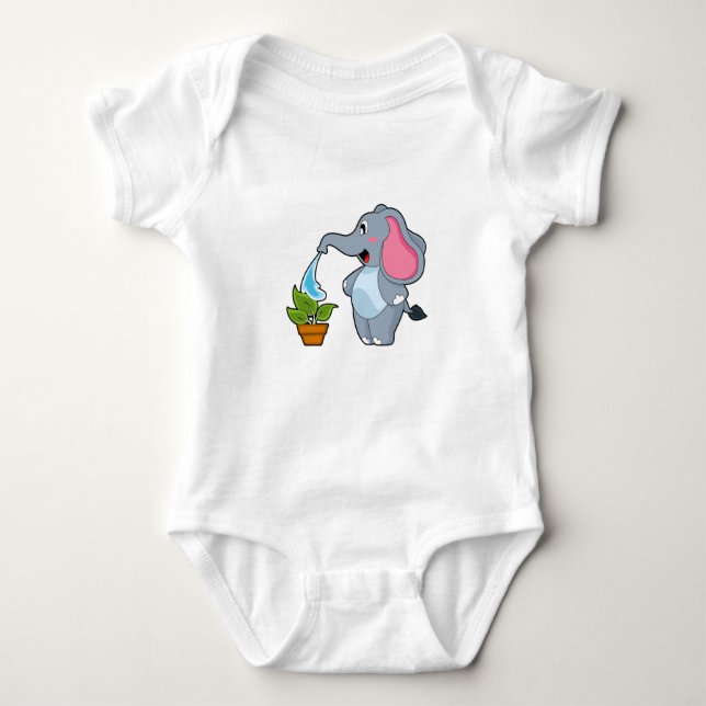 Elephant with Plant T Shirt (Framsida)
