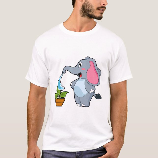 Elephant with Plant T Shirt (Framsida)