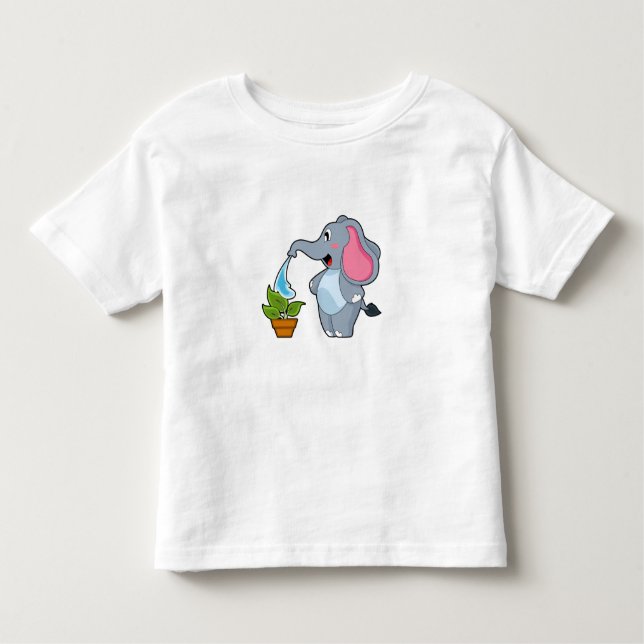 Elephant with Plant T Shirt (Framsida)