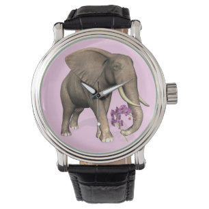Elephant with Rosa Orchid Armbandsur