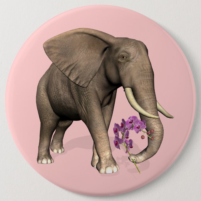 Elephant with Rosa Orchid Knapp (Framsida)