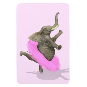 Elephant with Rosa Tutu Magnet