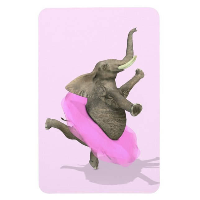 Elephant with Rosa Tutu Magnet (Vertikal)