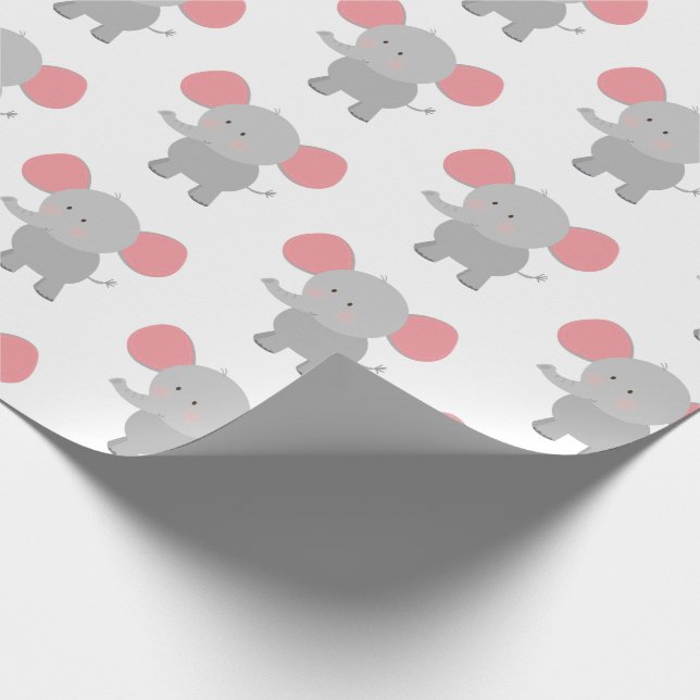 Elephant Wrapping Papper Boy Girl Presentpapper (Hörn)