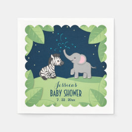 Elephant & Zebra Safari Baby Shower Napkins Pappersservett
