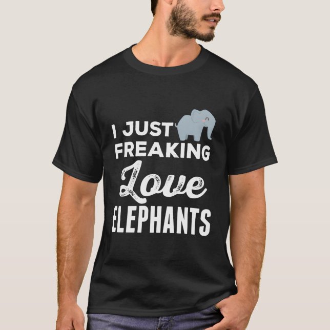 Elephant Zoo I Freaking Kärlek Elephants Ok T Shirt (Framsida)