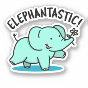 Elephantastic Funny Elephant Pun Klistermärken