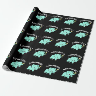 Elephantastic Funny Elephant Pun Mörk BG Presentpapper