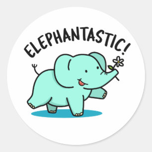 Elephantastic Funny Elephant Pun Runt Klistermärke