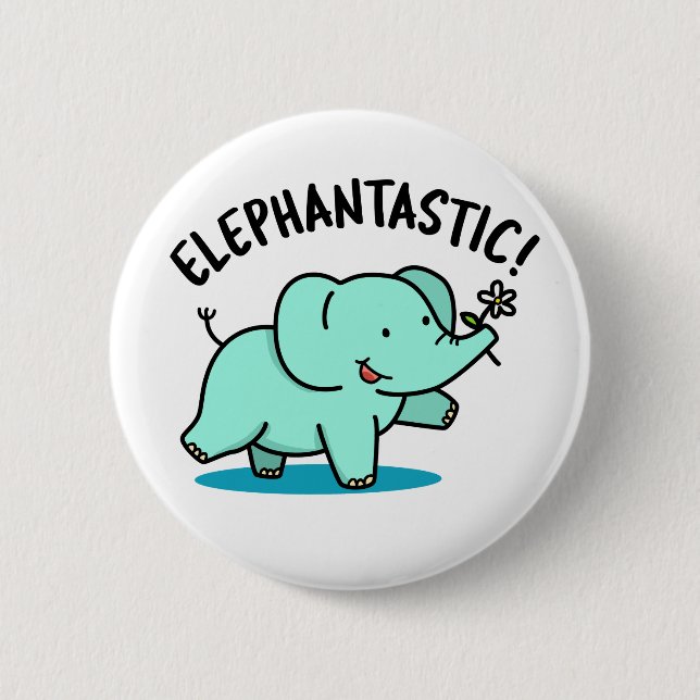 Elephantastic Funny Fantastic Elephant Pun Knapp (Framsida)
