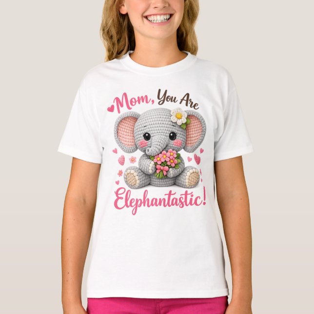 Elephantastic Mom Cute Elephant Mothers Day Gift I T Shirt (Framsida)