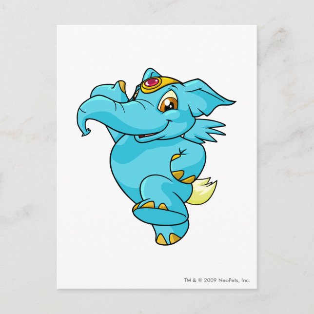 Elephante Blå Vykort (Framsida)