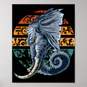 Elephantopus ElefantTentakel Trumma Lovecraft Poster