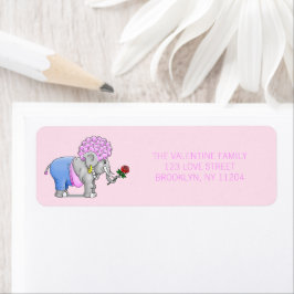Elephants Alla hjärtans dag Returadress Etikett