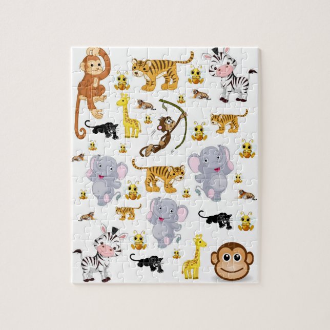 Elephants Animal Jigszle Puzzle Pussel (Vertikal)