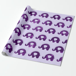Elephants Baby Shower Boy Lavender Lila Spark Presentpapper