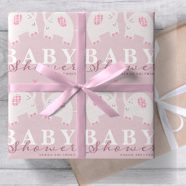 Elephants Baby Shower Dusty Rosa Presentpapper