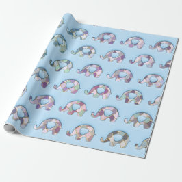 Elephants Baby Shower Rosa Blue Boy Girl Lila Presentpapper